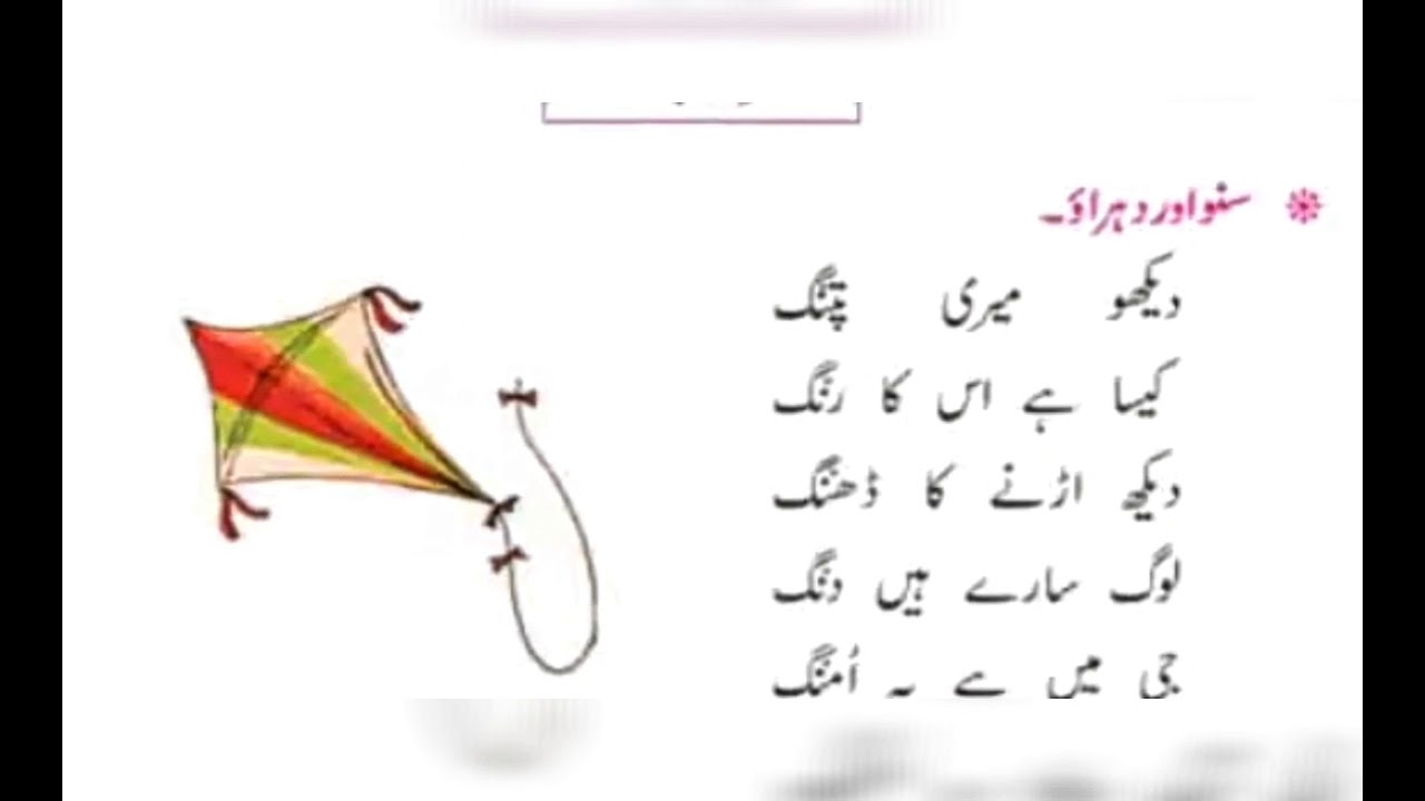 Meri patang/Standard 1st/Urdu/Solkar    Tahera Nazim.