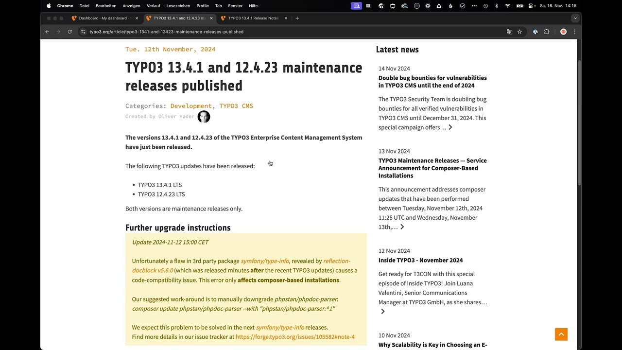 TYPO3 Update per Composer (TYPO3 13 Videotraining)