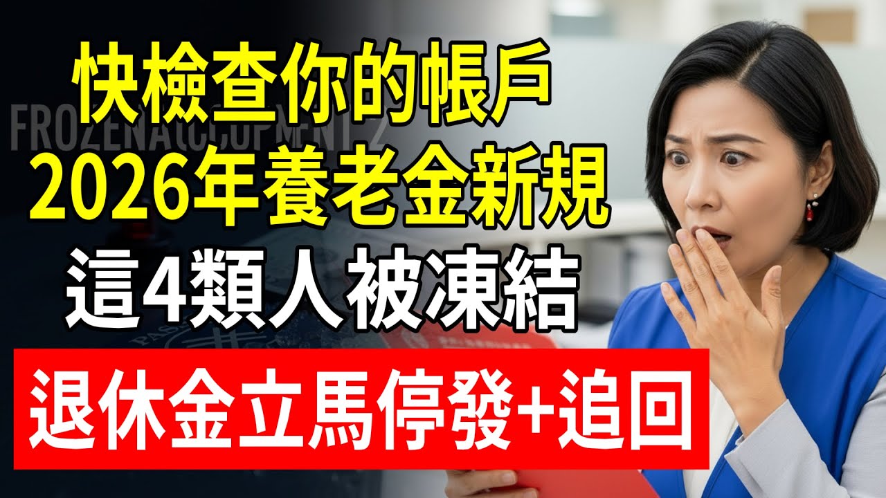 快檢查你的帳戶！2026年養老金新規，這4類人被凍結，退休金立馬停發+追回！#養老金 #社保認證 #退休金 #停發 #思妤