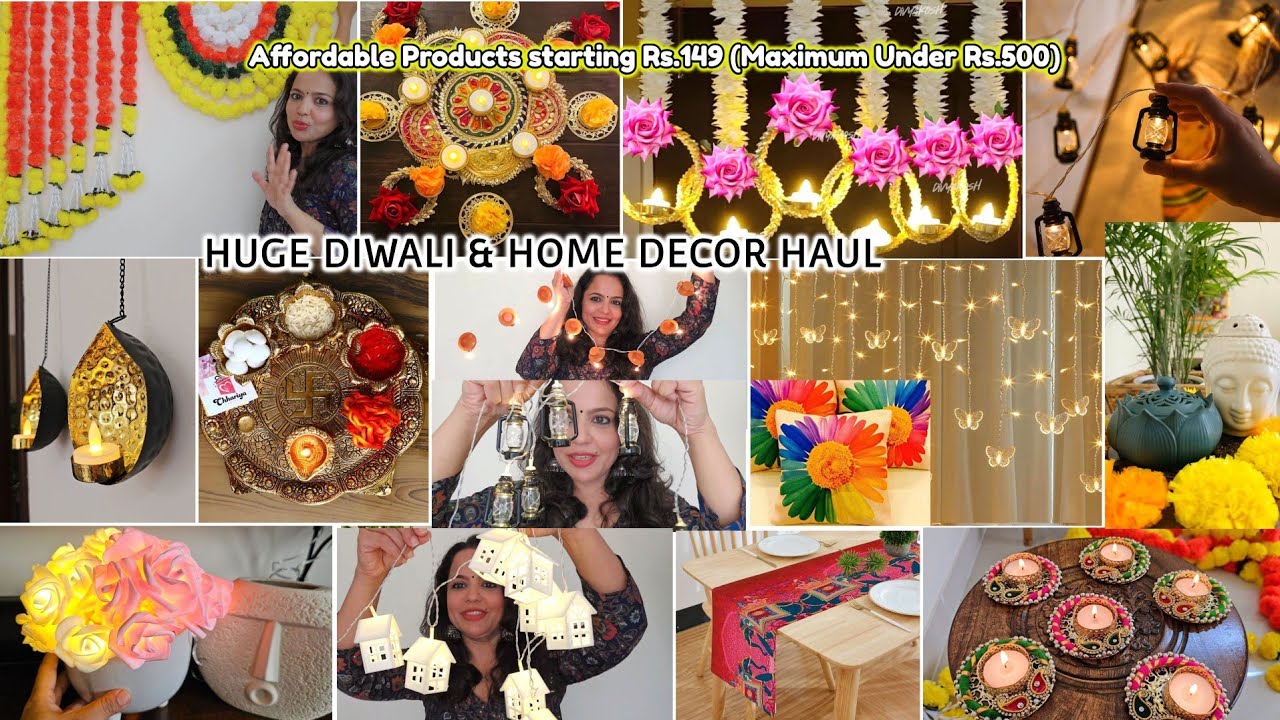 Latest & Affordable Diwali & Home decor haul- Mostly between Rs.150 & Rs.500- Diwali decoration haul