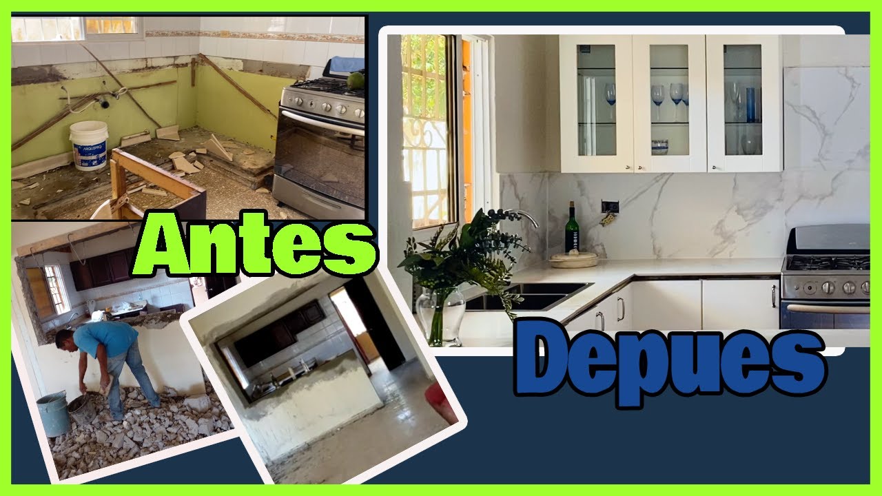 TRANSFORMACI&Oacute;N DE  COCINA peque&ntilde;a | Remodelaci&oacute;n cocina blanca | DIY KITCHEN MAKEOVER