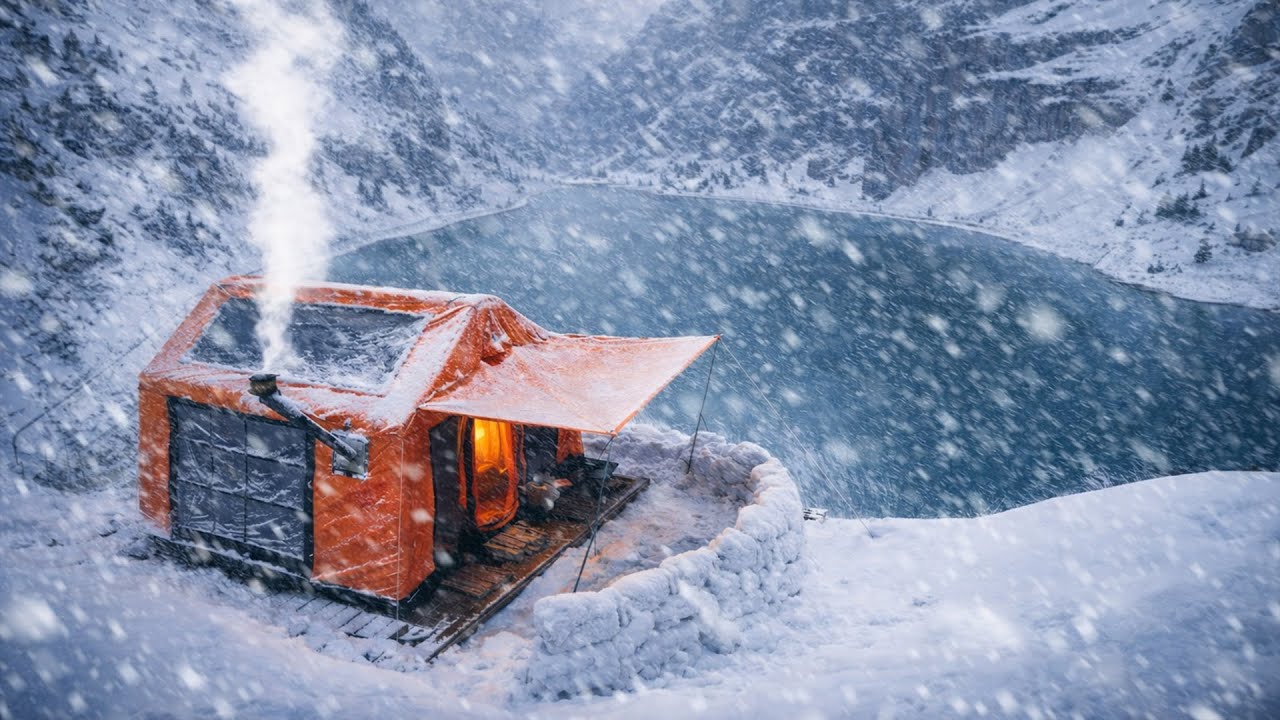 КЕМПИНГ В ЛЕДЯНУЮ СНЕЖНУЮ БУРЮ -9°C! | КАК РАЙ