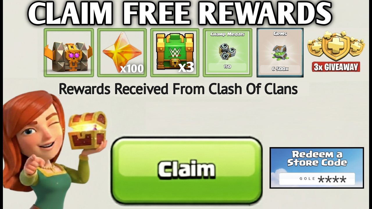 😍CLAIM FREE REWARDS in Clash Of Clans - WWE CoC Chest, Champ Medals & Ores + Redeem Code!✅