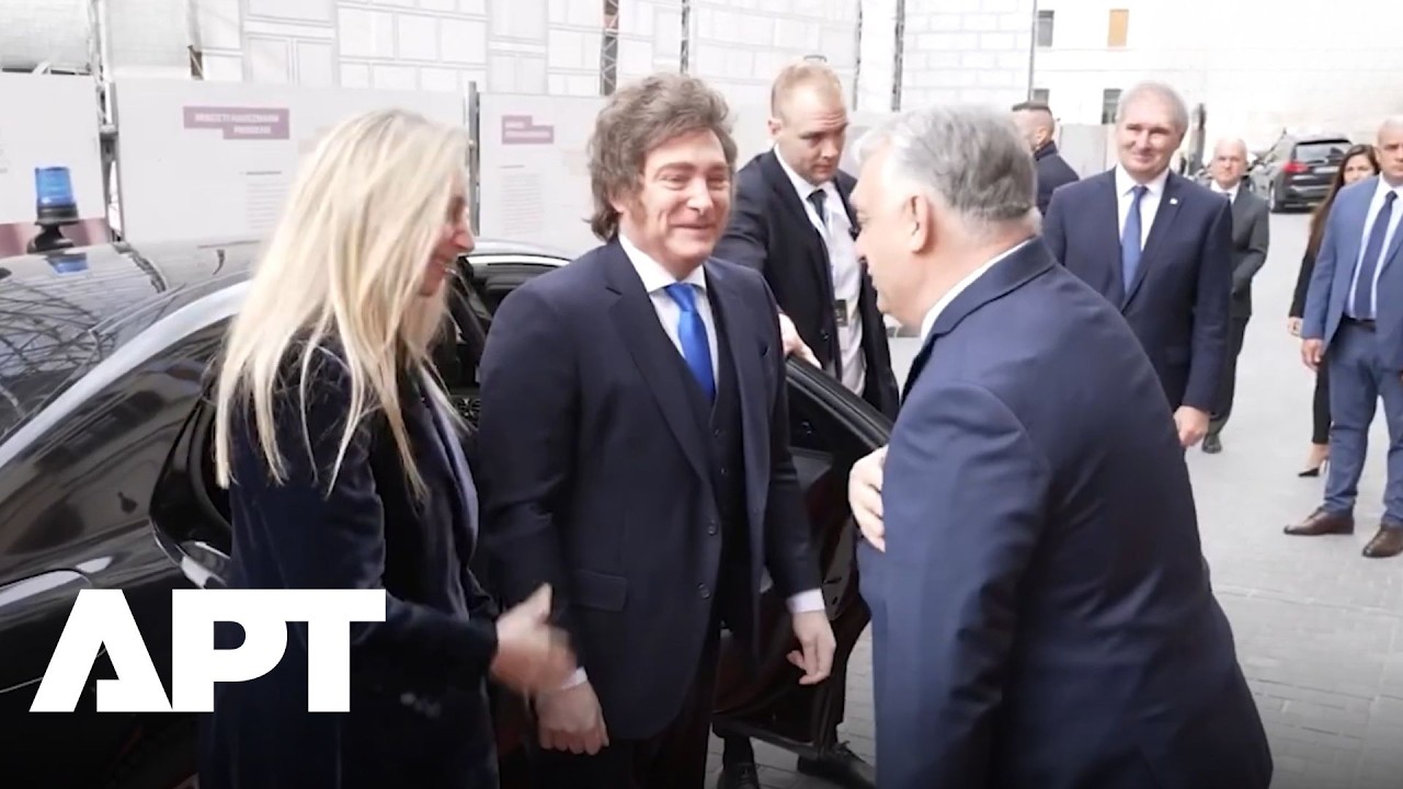 СМОТРИТЕ: Встреча аргентинки Милей и венгерского политика Орбана во время визита в Европу | APT