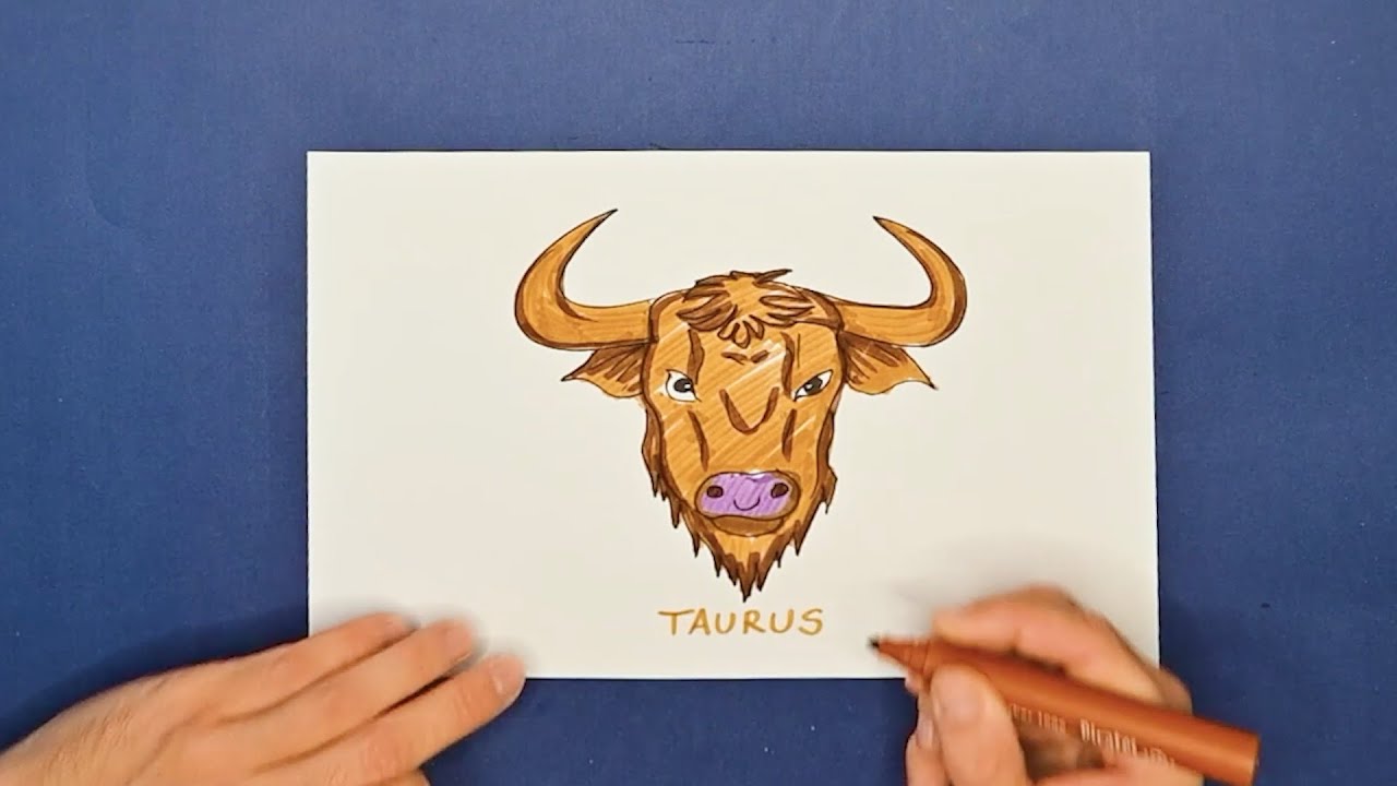 How to draw Taurus Sun Sign
