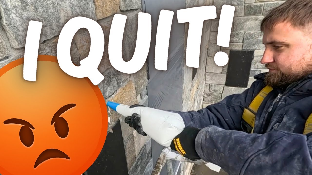 New Guy Can’t Handle Masonry 😅 | First Time Grouting Stone Veneer