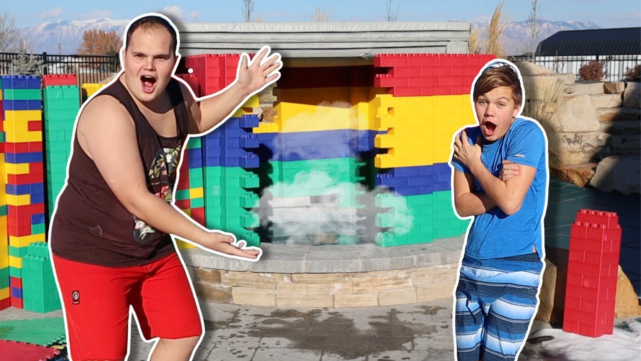 OVERNIGHT in The LEGO Hot Tub!!!