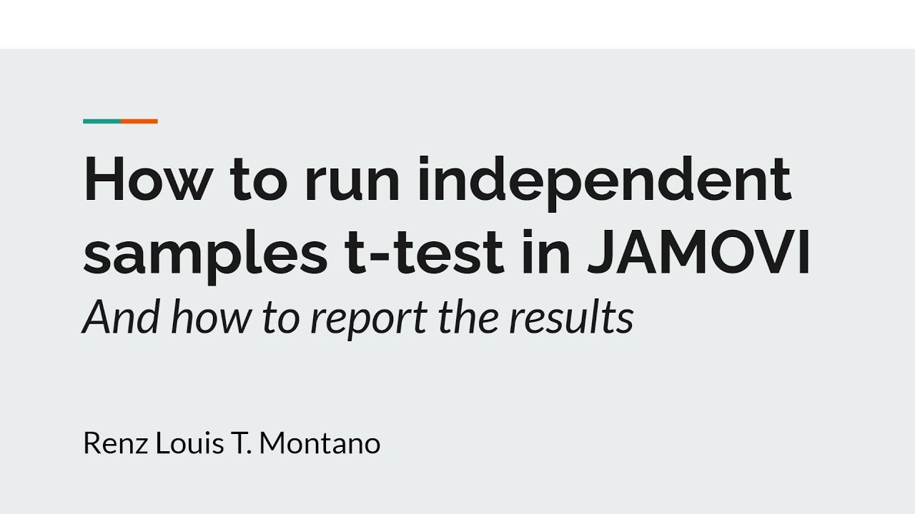 jamovi - Independent Samples t-test Tutorial