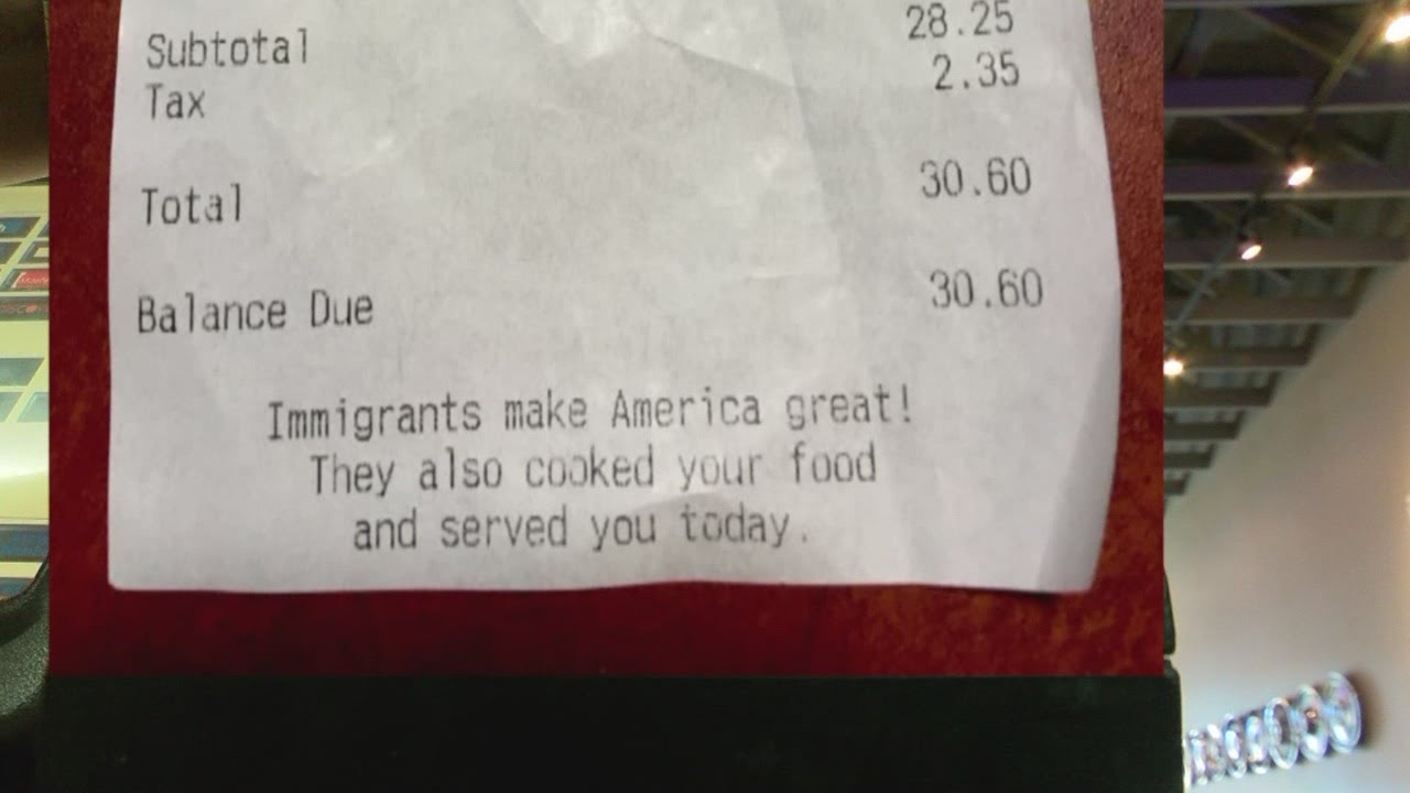 Santa Fe cafe takes stand on immigration debate with note on receipts