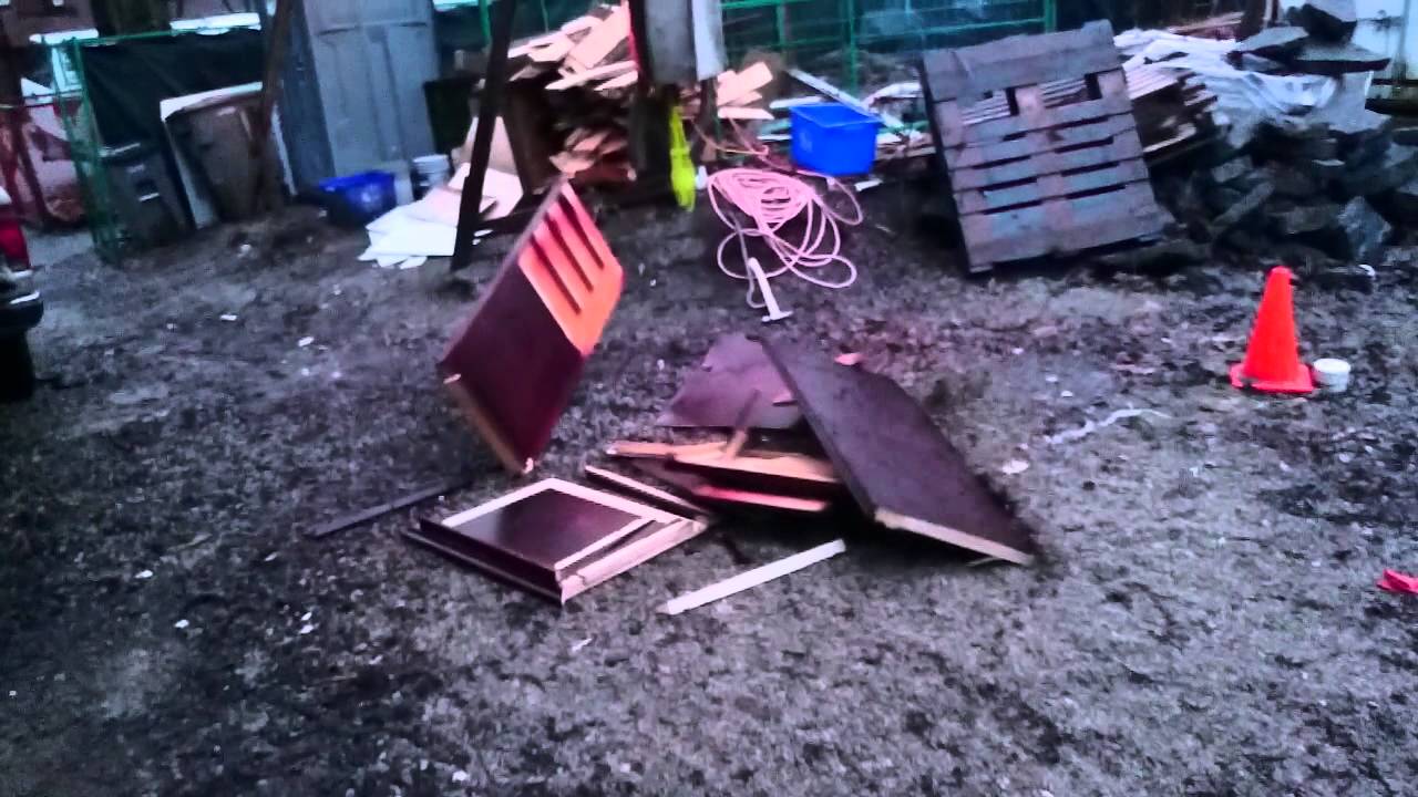 Desk smashing in slow mo