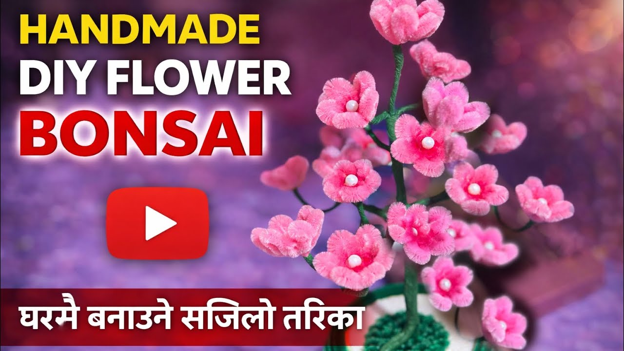 Amazing DIY Flower Bonsai 🌸 | Handmade Mini Flower Tree | Easy Craft Idea….