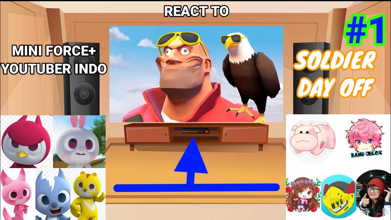 mini force+yt indo react to soldier's day off | gacha club | (1 to 3) happy year 2023