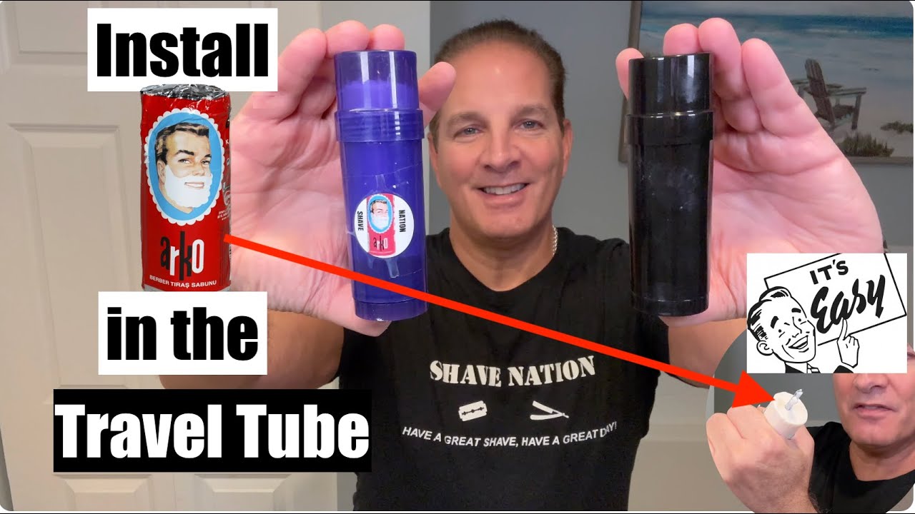 How To Install Arko Shave Soap Into a Travel Tube @geofatboy