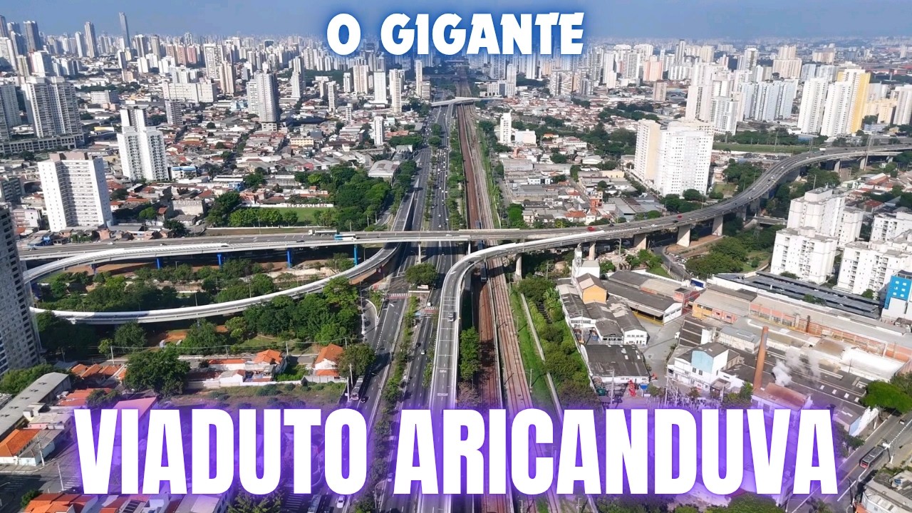 Drone mostra o gigante Viaduto Eng. Alberto Badra, o famoso 