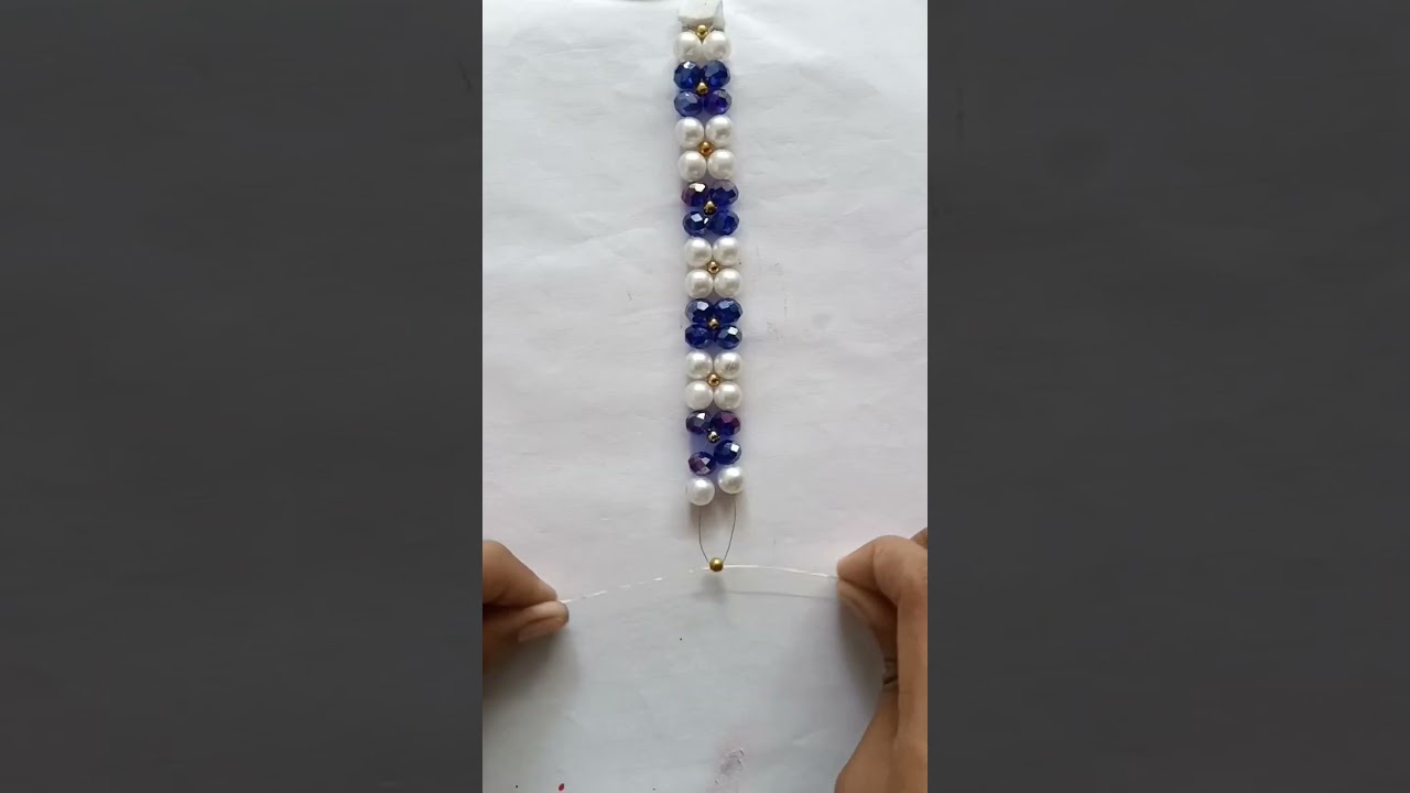 diy bracelet...💙 #blue #white #diy #bracelet #youtube #shorts