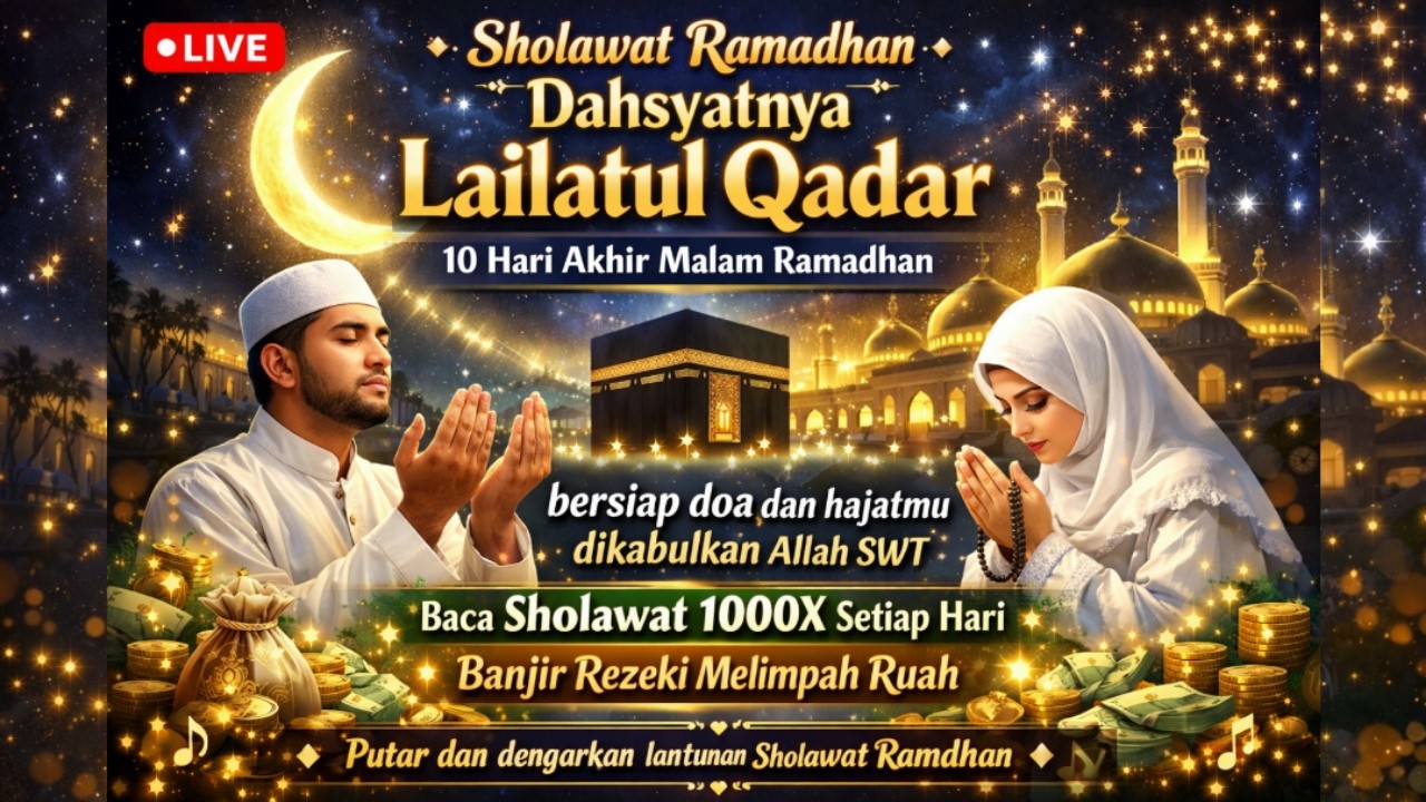 🔴 Live Sholawat Lailatul Qadar Penarik Rezeki Paling Dahsyat | Sholawat Jibril Official