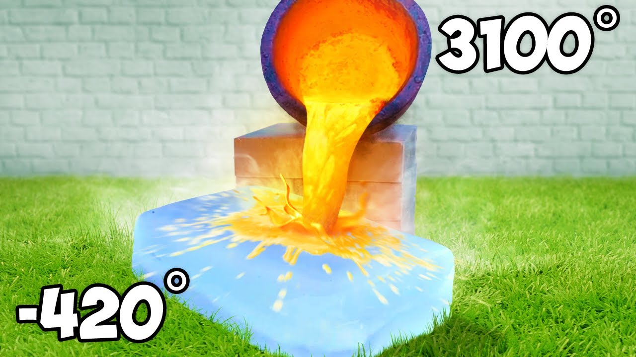 Расплавленная Лава Vs Гигантский Ледяной Блок - Эксперимент