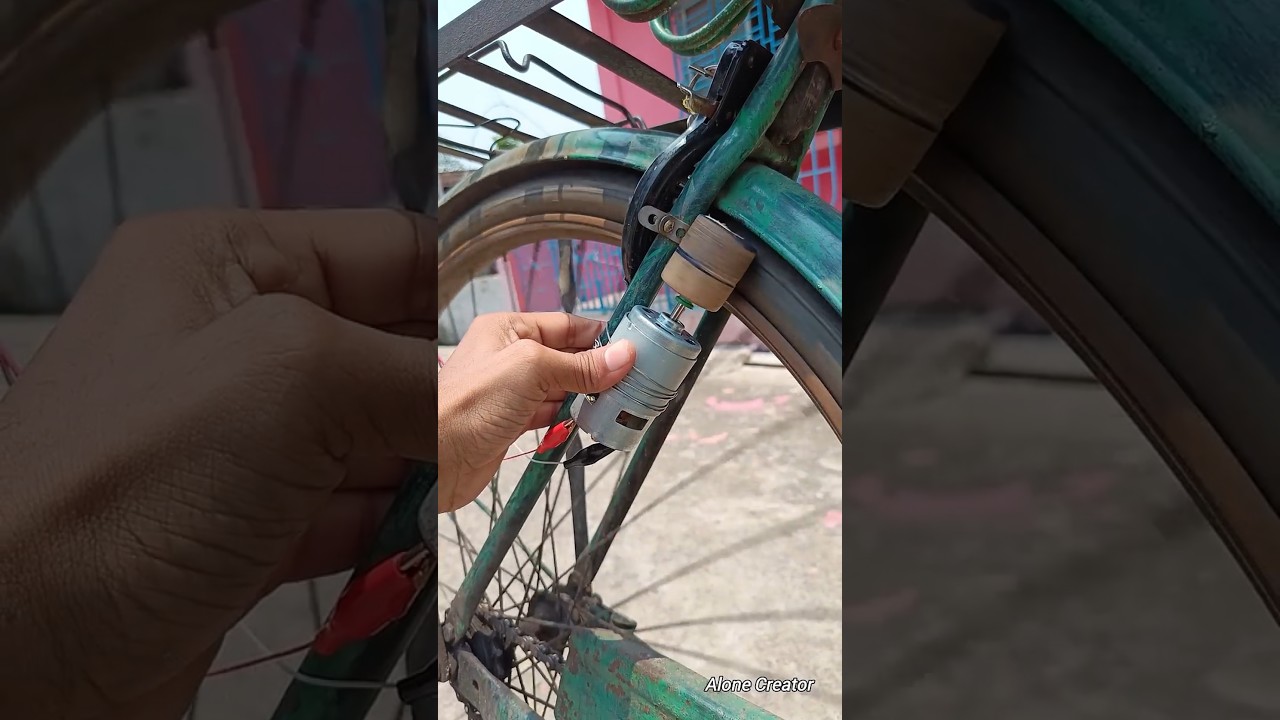 DC Motor Power Test on Bicycle Wheel &mdash; CRAZY Experiment! #shorts #dcmotor