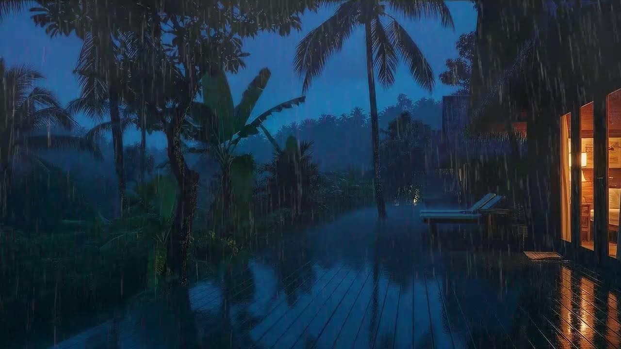 Sleep Now with Light Rainfall and Rolling Thunder at Cozy Cabin 🌧️