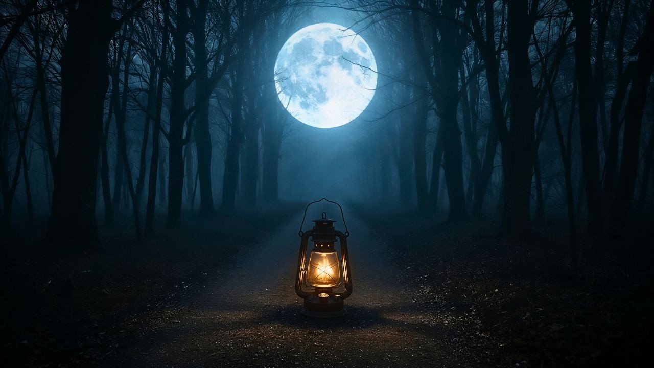 The Lantern Road Under the Full Moon | 1 Hour Calm Medieval Journey Ambience