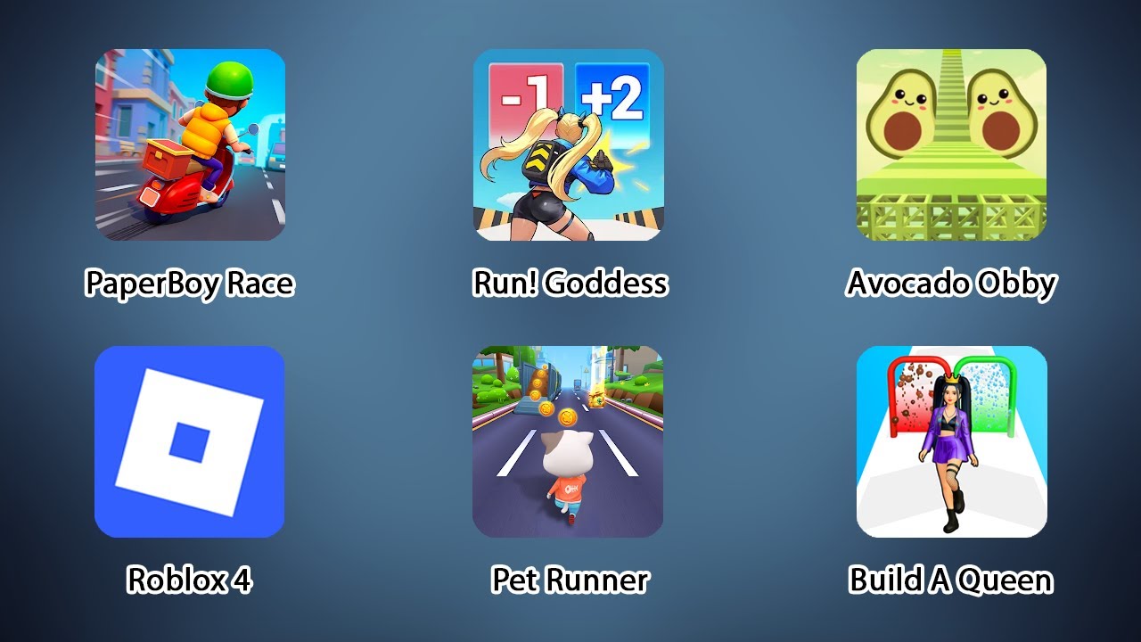 Avocado Obby, Build A Queen, Run! Goddess, Pet Runner, PaperBoy Race: Scooter game #games #roblox