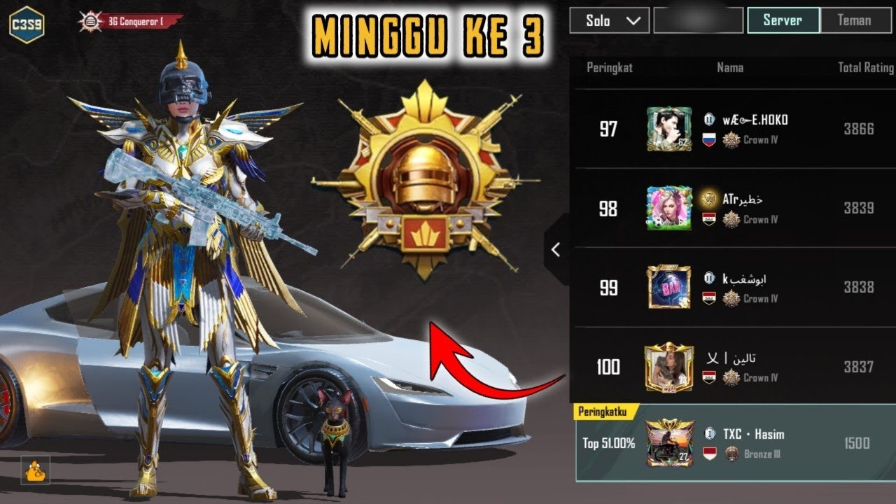 KALIAN GAMPANG CONQUEROR DI SERVER INI GUYS MINGGU KE 3 MASIH PADA CROWN 5 MATCHING RAME PUBGM IDN