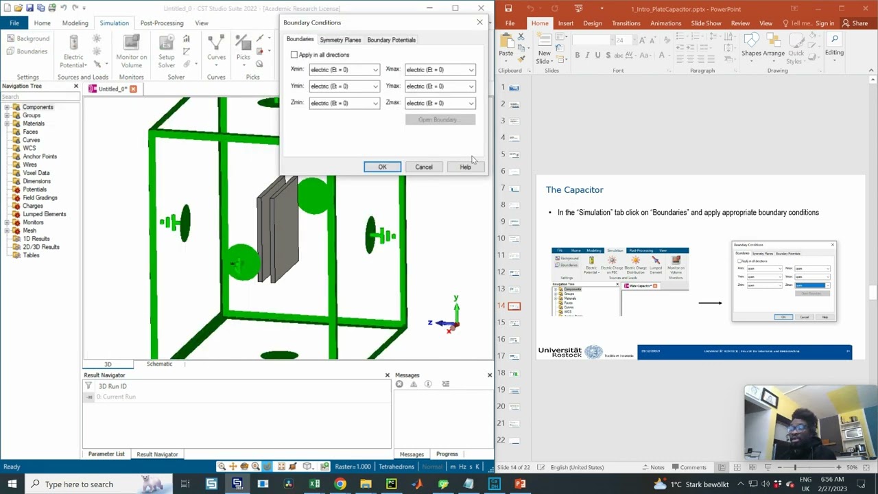 CST Analysis of a Parallel Plate Capacitor