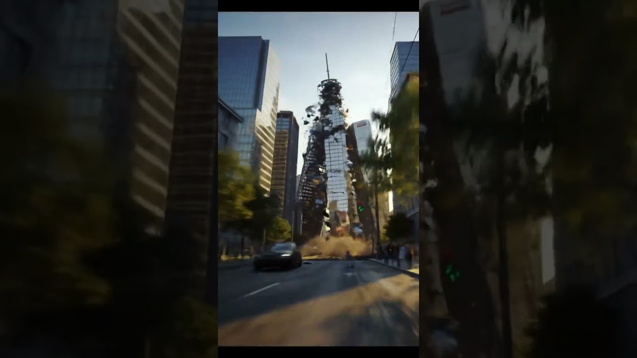 #UrbanDisaster #EarthquakeScene #CityCollapse #AlAnimation #VerticalCinematic #DestructionSequence #