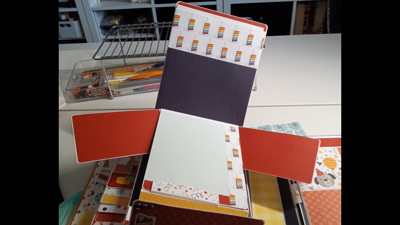 Tuto #6 de 10 | Album Anniversaire Grand Format | Pop-up Page 4 | Scrapbooking