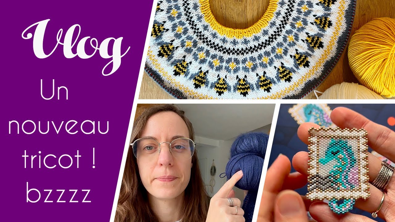 Vlog tricot & DIY - Un nouveau tricot, du tissage de perles et un peu de couture - février 2024
