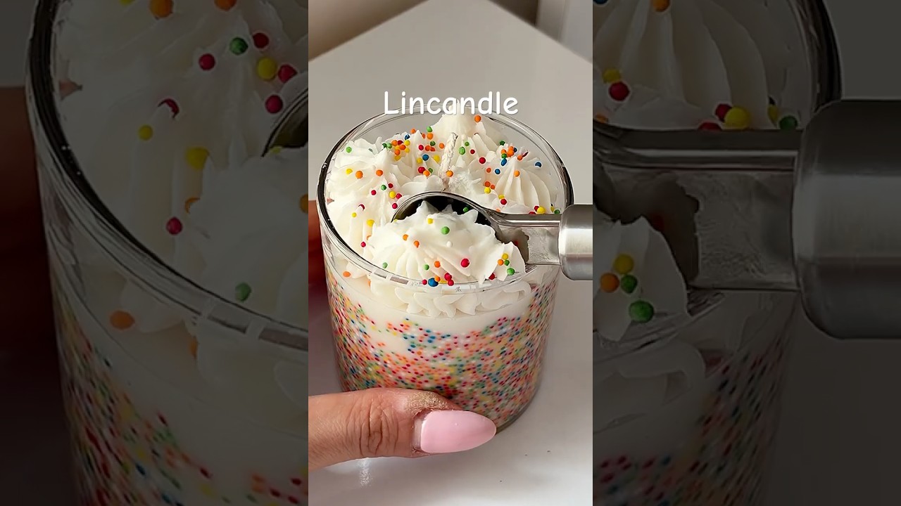 Rainbow Sprinkle Candle 🧁✨ Looks Like a Real Dessert!