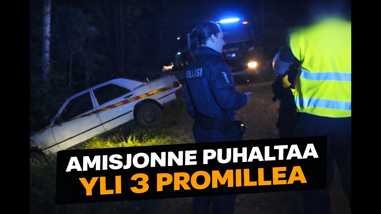Poliisit - Jonne puhaltaa yli 3 promillea