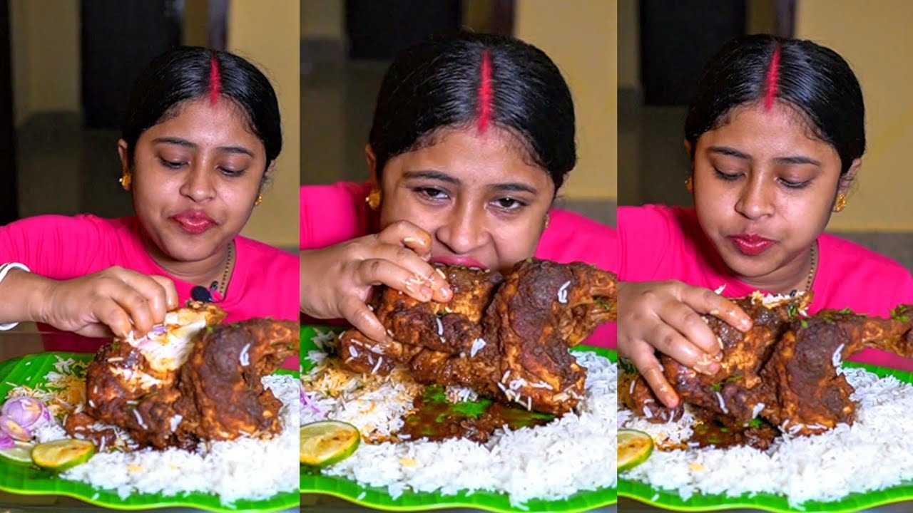 Full Chicken Roast Eating Show