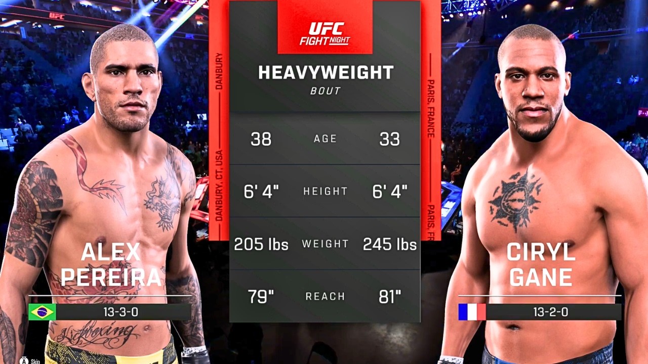 Alex Pereira vs Ciryl Gane FULL FIGHT | UFC 5 AI Simulation Gameplay (CPU vs CPU)