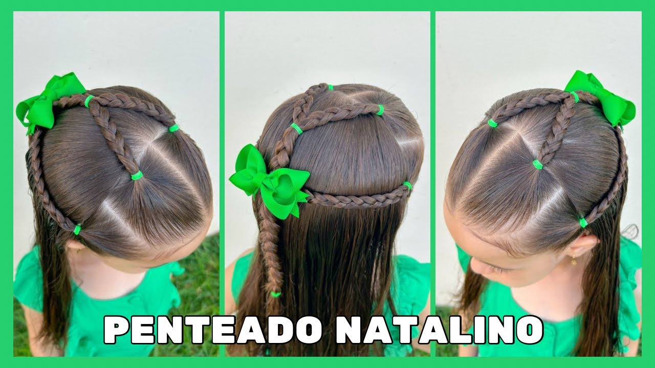 Penteado infantil fácil para o Natal 🎄 