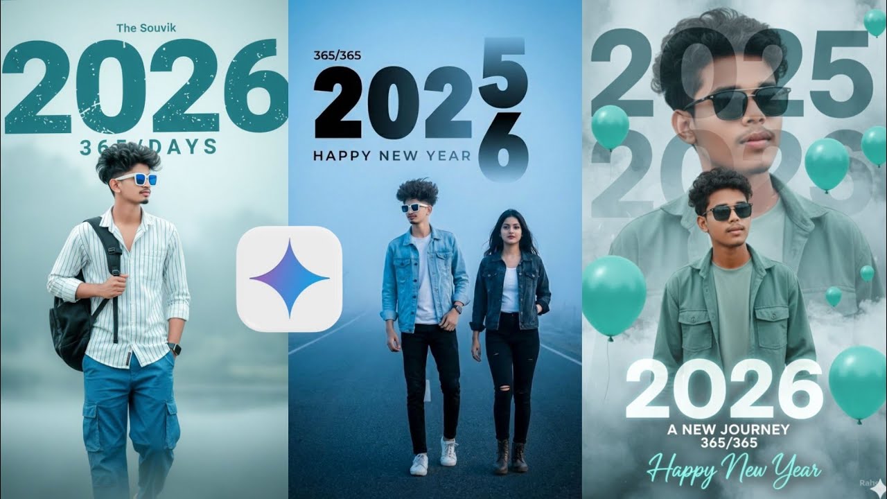 Google Gemini Al Boy's happy new year 2026Photo Editing | New Trending Ai Photo Editing Prompts 🔥