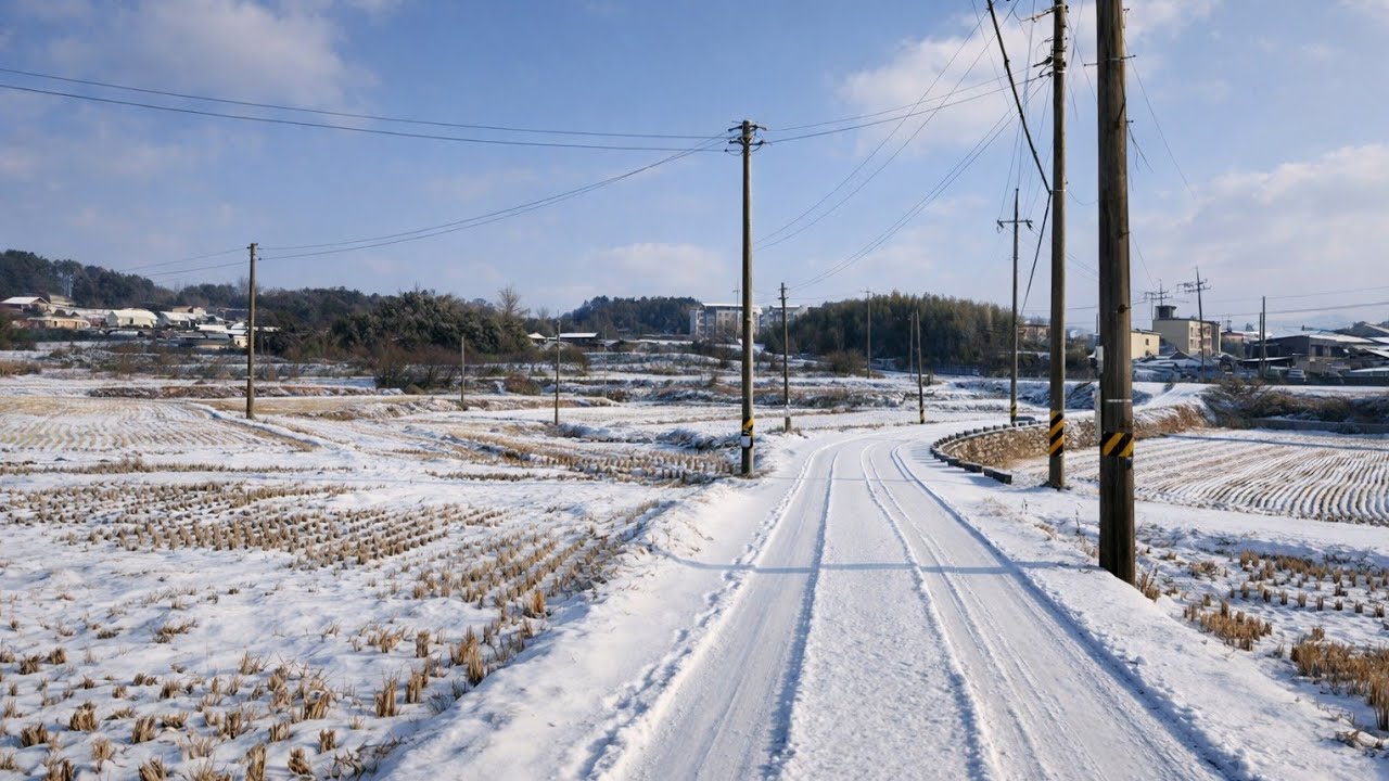 Walking in -10°C Snow & Rain ❄️ | Extreme Winter Walk in Rural Boseong, South Korea