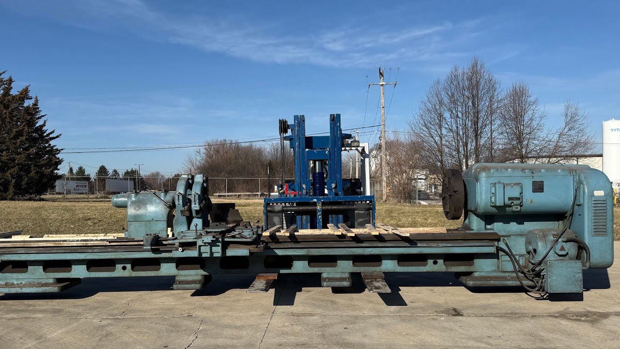 Unloading our 42” x 18’ cc AMERICAN PACEMAKER Engine Lathe with the 40/60 Versa Lift