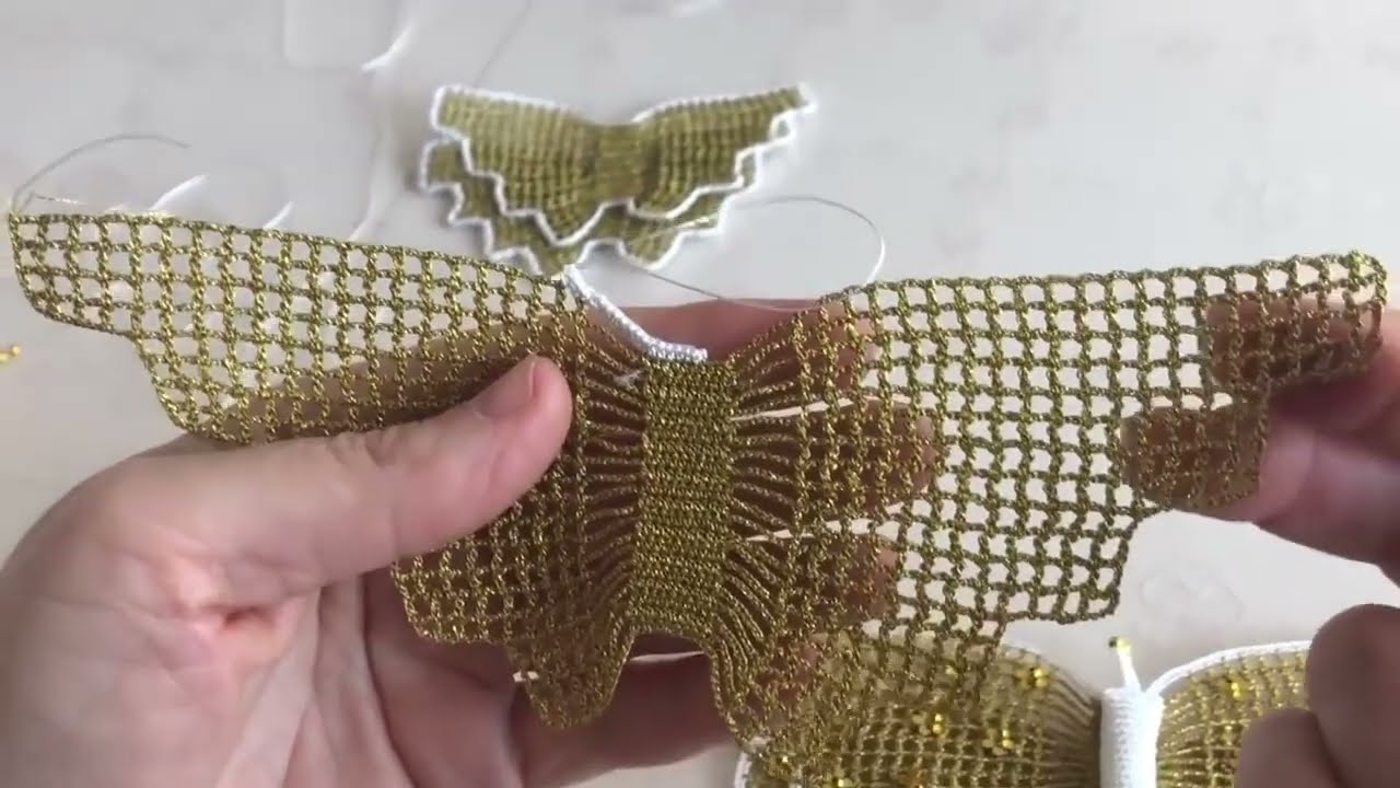 Kelebekli Havlu Kenarı, Kanatların Yapılışı | Butterfly Towel Edge