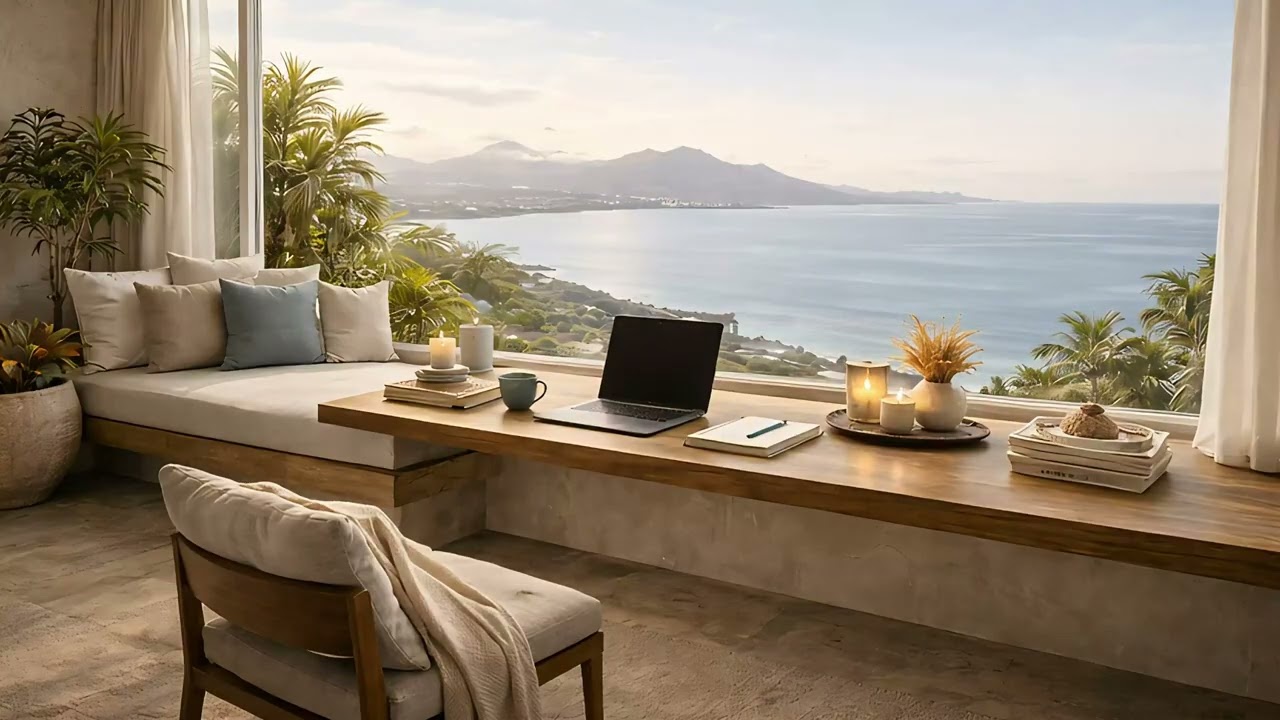Ocean Breeze Workspace – Soft Piano for Productive Mornings & Focus