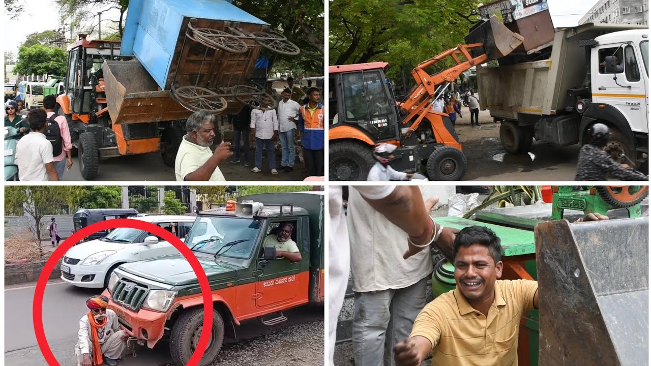 Corporation Officials Remove Street Vendors Opposite Orchid Mall