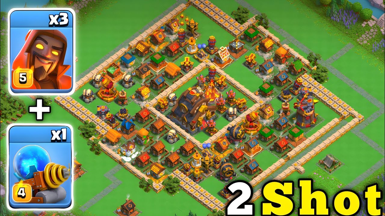 2 Shot Max Capital Peak with Super Wizard & Sparky in Clan Capital 
