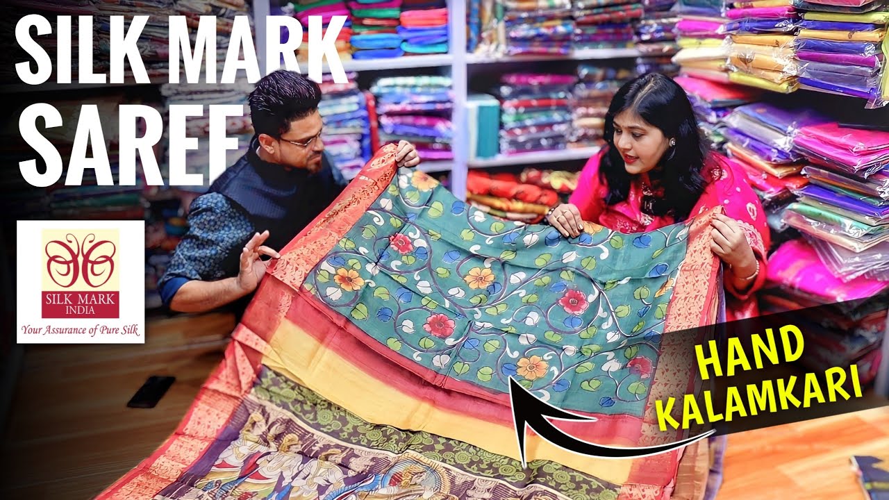 Pure Silk Saree Wholesaler in Kolkata // Kalamkari Designs Tussar Saree 2024 | SILK MARK CERTIFIED ✔