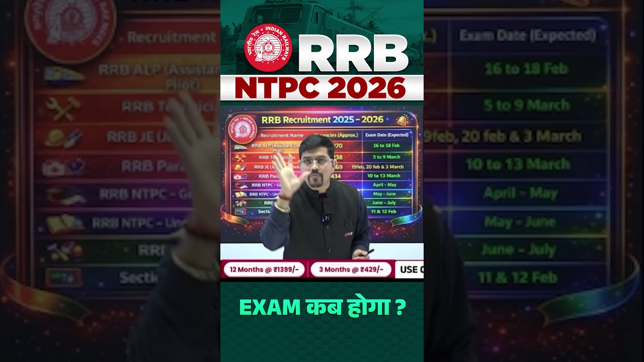 RRB NTPC Exam Date 2025&ndash;26 OUT | NTPC 12th & Undergraduate Level Exam Date | Railway New Update 2026