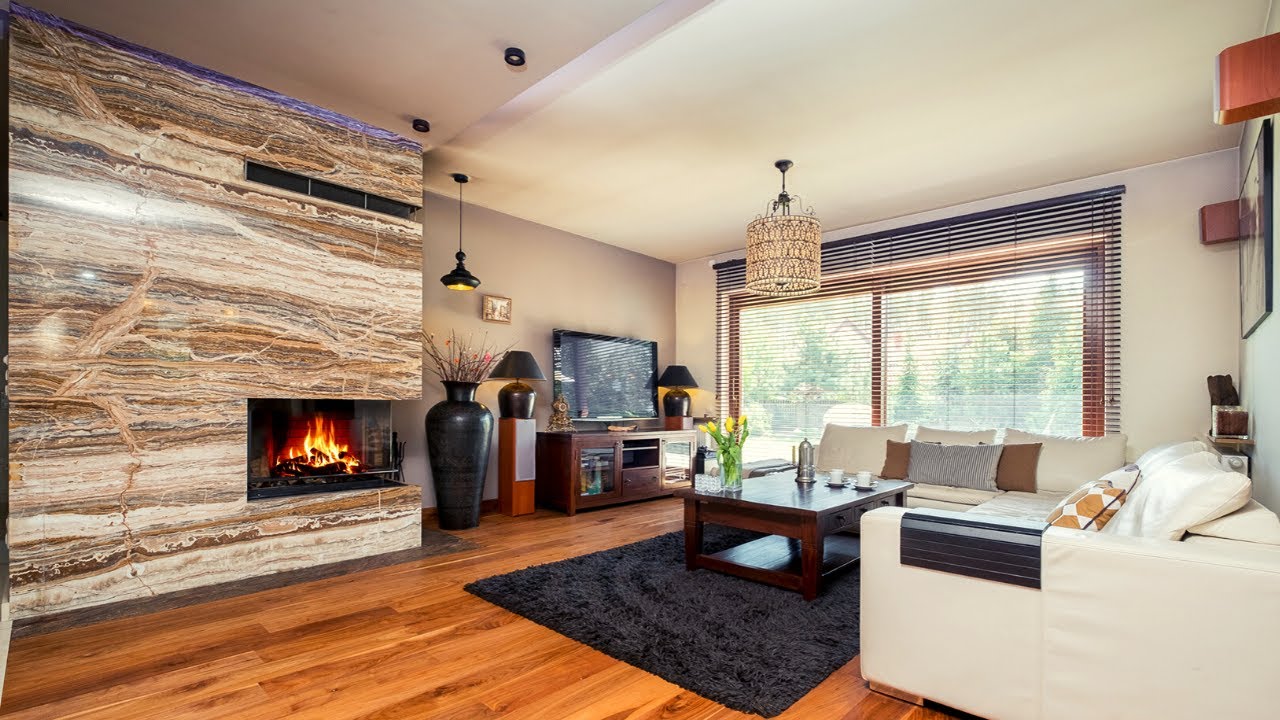 Arrangement of a Salon in Real Estate for sale. Marble living room