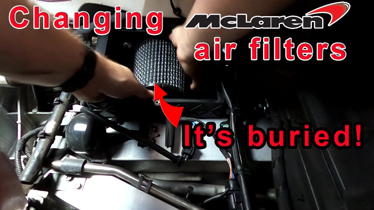 Engine air filter installation in McLaren MP4-12C, 650s, and 675LT