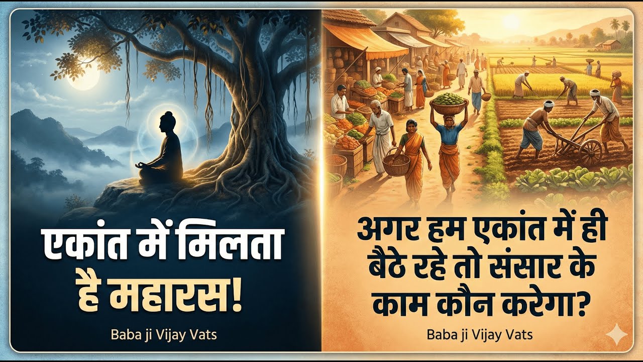 7/1/26 - एकांत में मिलता है महारस! अगर हम एकांत में ही बैठे रहे तो संसार के काम कौन करेगा?