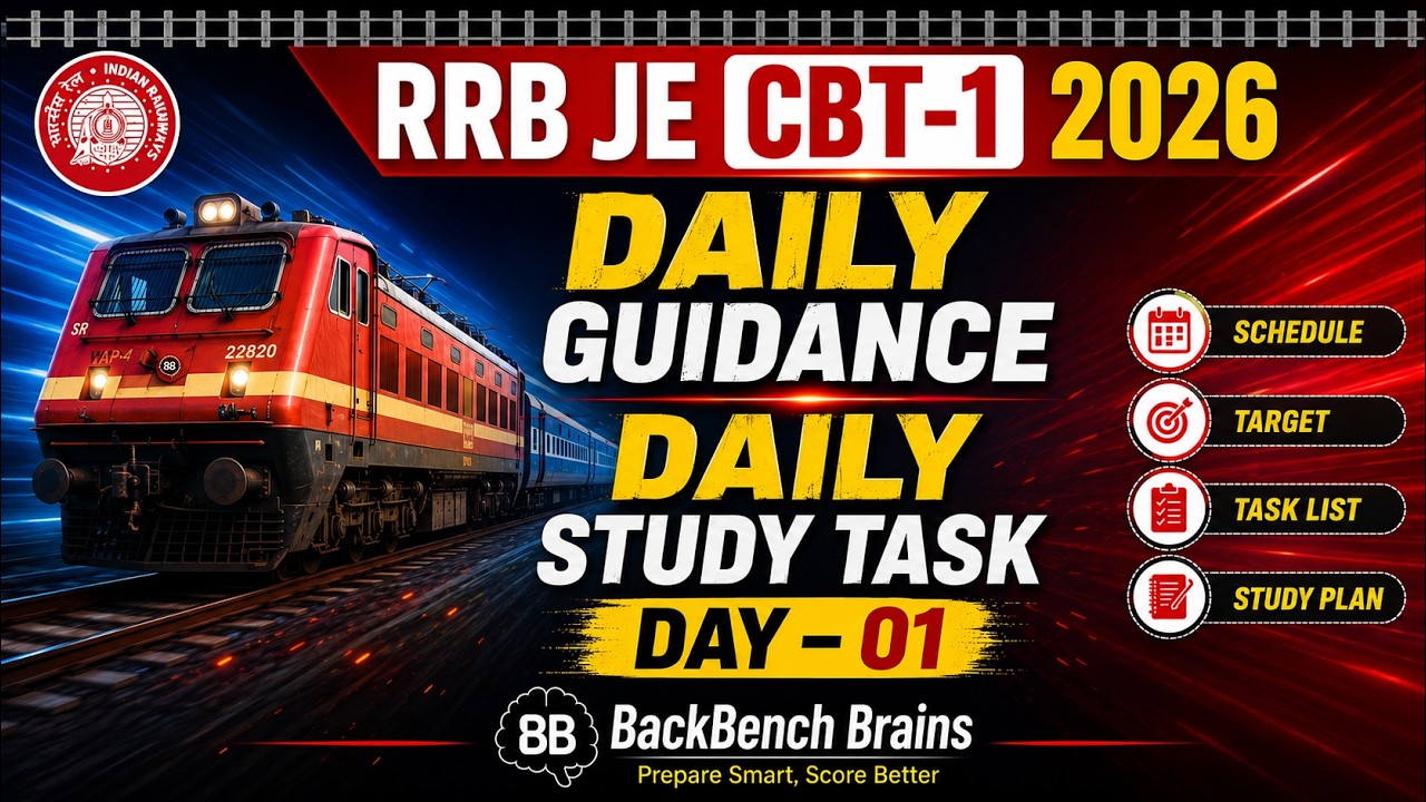 RRB JE CBT-1 2026 | Daily Guidance & Daily Study Task | Day 01 | 90 Days Selection Plan 🔥