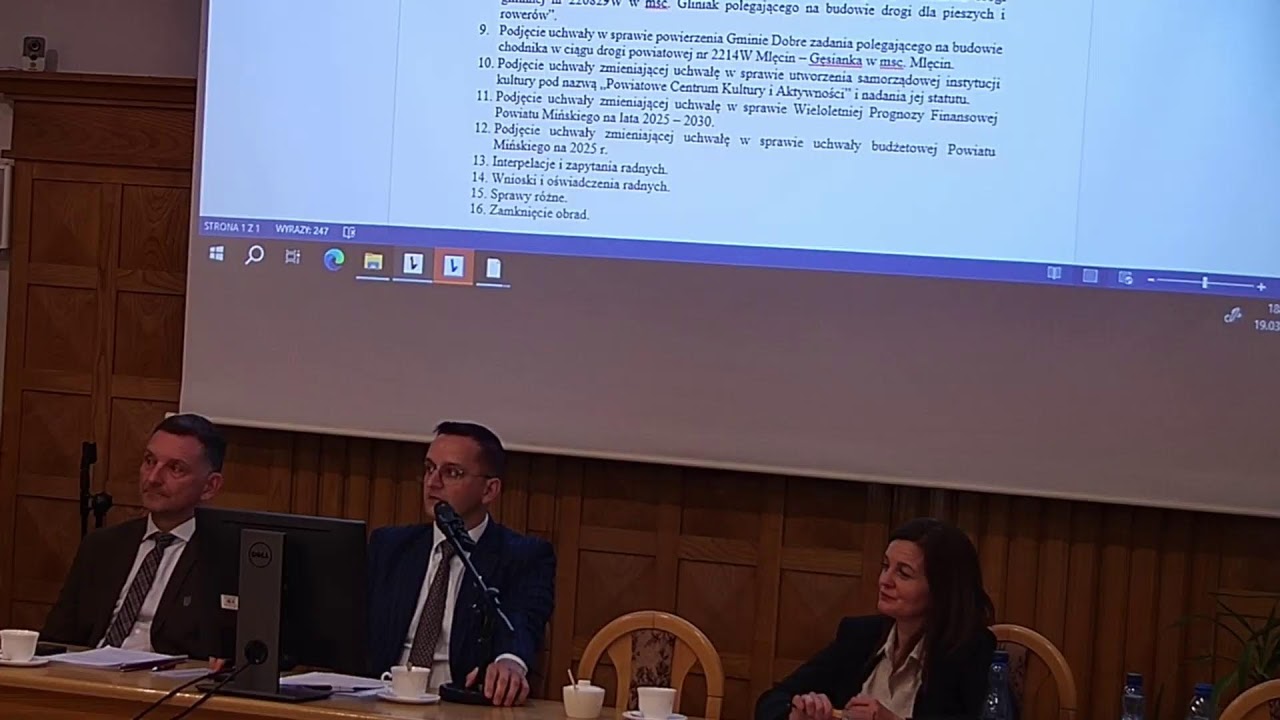 X  Sesja Rady Powiatu Mińskiego  VII Kadencji  -19.03.2025