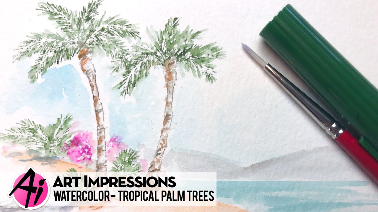 Ai Watercolor - Tropical Palm Trees